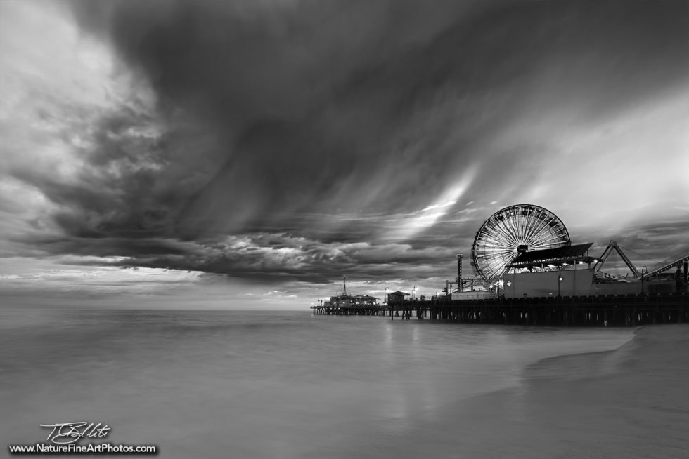 Black & White Photo of Santa Monica Pier